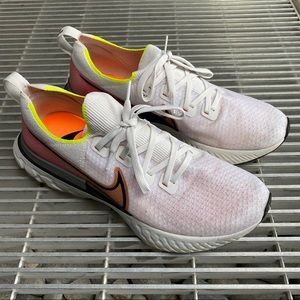 Nike React Infinity Run Flyknit Mens White Orange